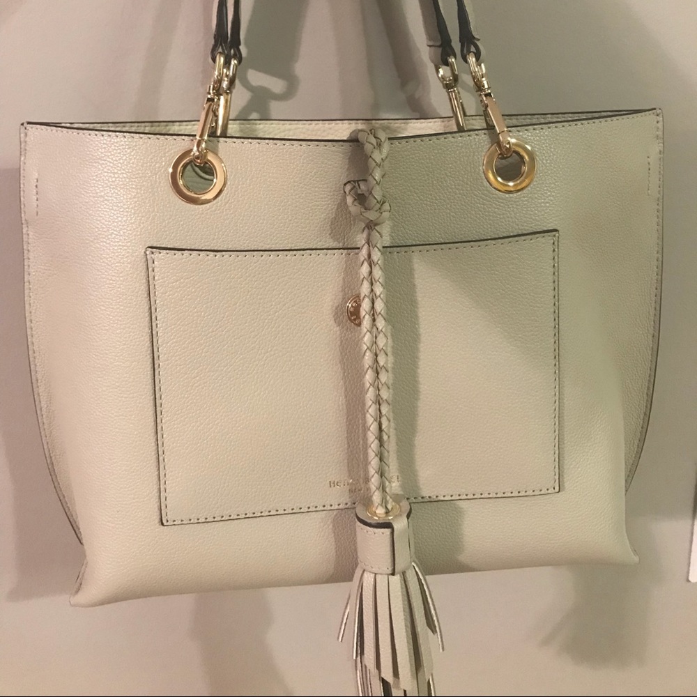 Henri Bendel Worth Ave Small Tote in grey leather